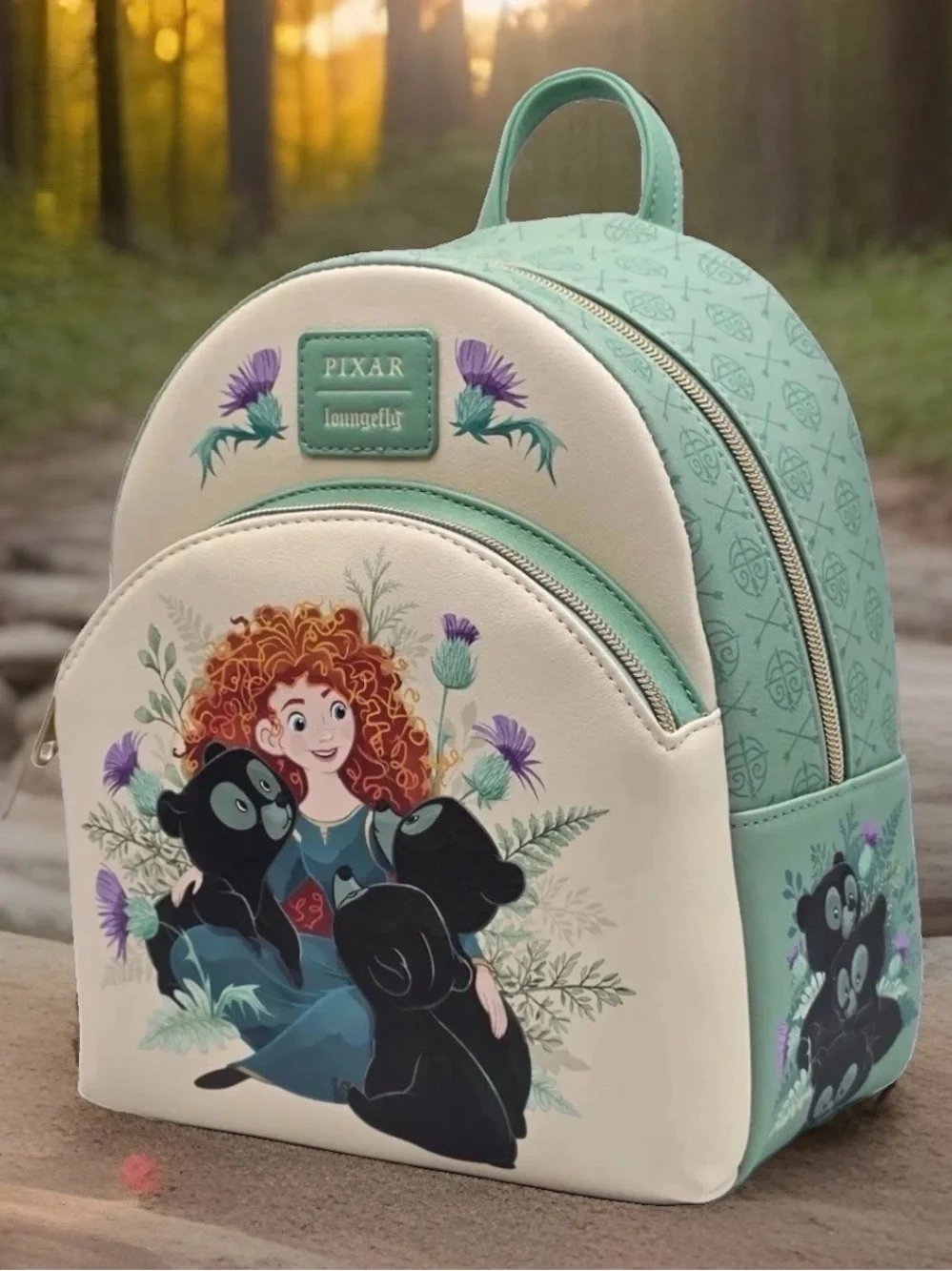 NEW w Tags Loungefly Disney / Pixar BRAVE - MERIDA & 3 Bears / Brothers Backpack